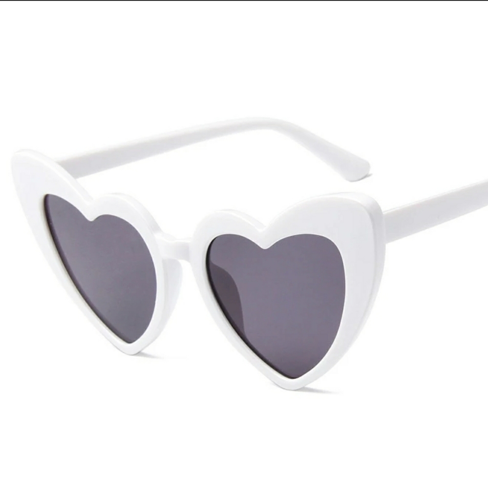 Sexy Heart White & Black Sunglasses Cat Eye Shape